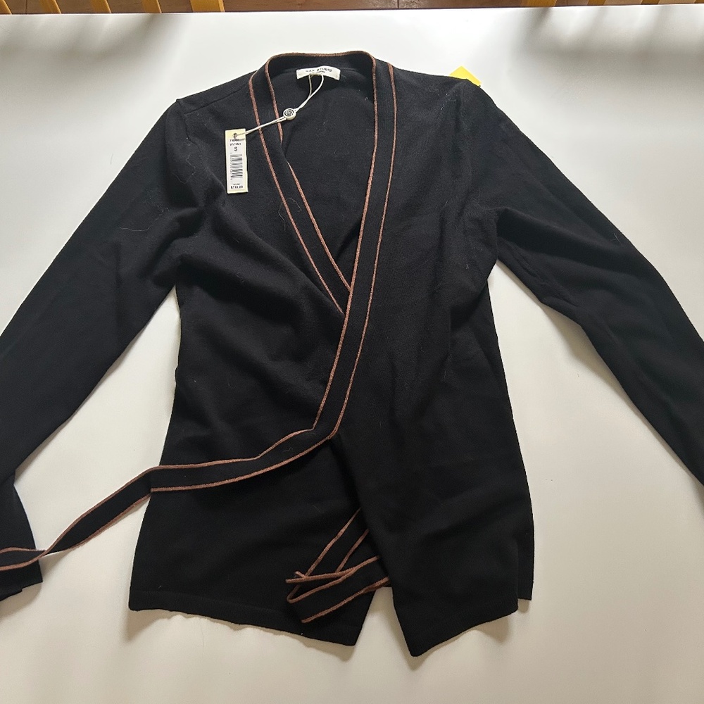 Max Studio Wrap Shirt Black & Tan